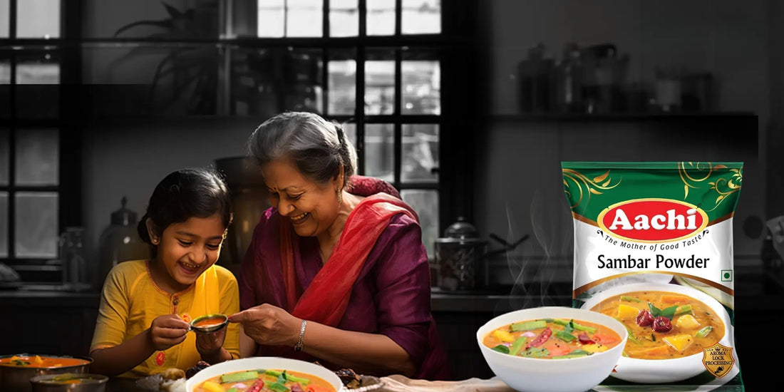 Sambar Masala Powder, used to bring authentic taste and rich color to sambar dishes.
